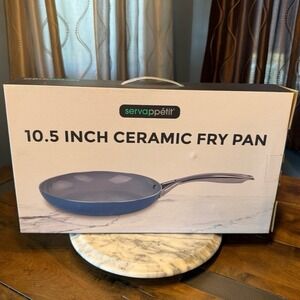 NEW! Servappetit 10.5" Blue Ceramic Skillet Kitchen Frying Pan BOX
